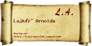 Lajkó Arnolda névjegykártya